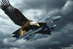 雨中雄鹰展翅，歼-15西太平洋上演带弹驱离大戏