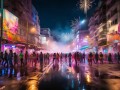 巴西全国多地闪亮之夜，电力舞会还是夜间奇观？