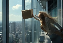 惊险一幕！女子从43楼抛下行李箱，竟称没拿住