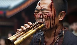 奇人再现！男子口鼻并用，三唢呐齐鸣，吹到流鼻血仍不罢休