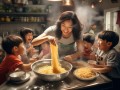 三宝妈带四娃挑战一碗面传奇，续面如潮，笑料百出！