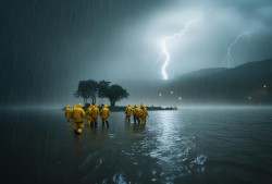 承德雨中孤岛，暴雨中的坚守与救援