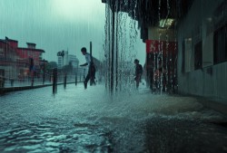 成都奇景，暴雨如注，家中插座竟吐水成瀑布，市民惊呼水帘洞再现！