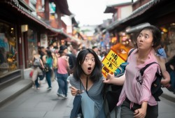 洪崖洞拍照门，女子强拉游客，结果照进处罚单