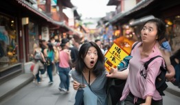 洪崖洞拍照门，女子强拉游客，结果照进处罚单