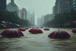 成都暴雨大作战，雨伞成舟，城市变泽国