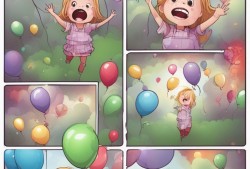气球爆炸的惊喜，小女孩的欢乐与惊吓瞬间