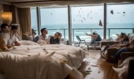 三亚游客遭遇台风奇遇，海景房秒变风扇房，笑料百出！