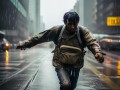 暴雨中的北京打工人，雨中狂奔，只为那一份打工人的坚持