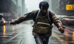 暴雨中的北京打工人，雨中狂奔，只为那一份打工人的坚持