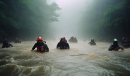 直击湖北咸丰暴雨内涝现场，雨中的水帘洞大冒险