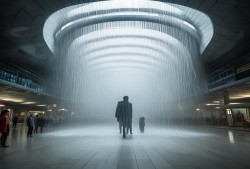 成都东站惊现水帘洞，是雨神眷顾还是排水系统大逃亡？