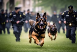2只杜宾自由奔跑，警方紧急排查中，谁家的小恶魔在作怪？