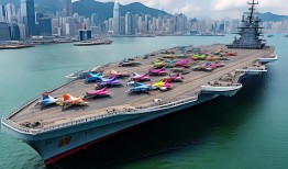 山东舰航母‘空降’香港，舰载机齐聚维多利亚港，这波操作，港’味十足！