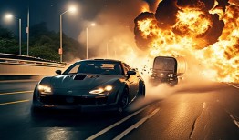 台湾惊现飞车大冒险，卡车撞桥油箱瞬间爆燃，上演现实版速度与激情