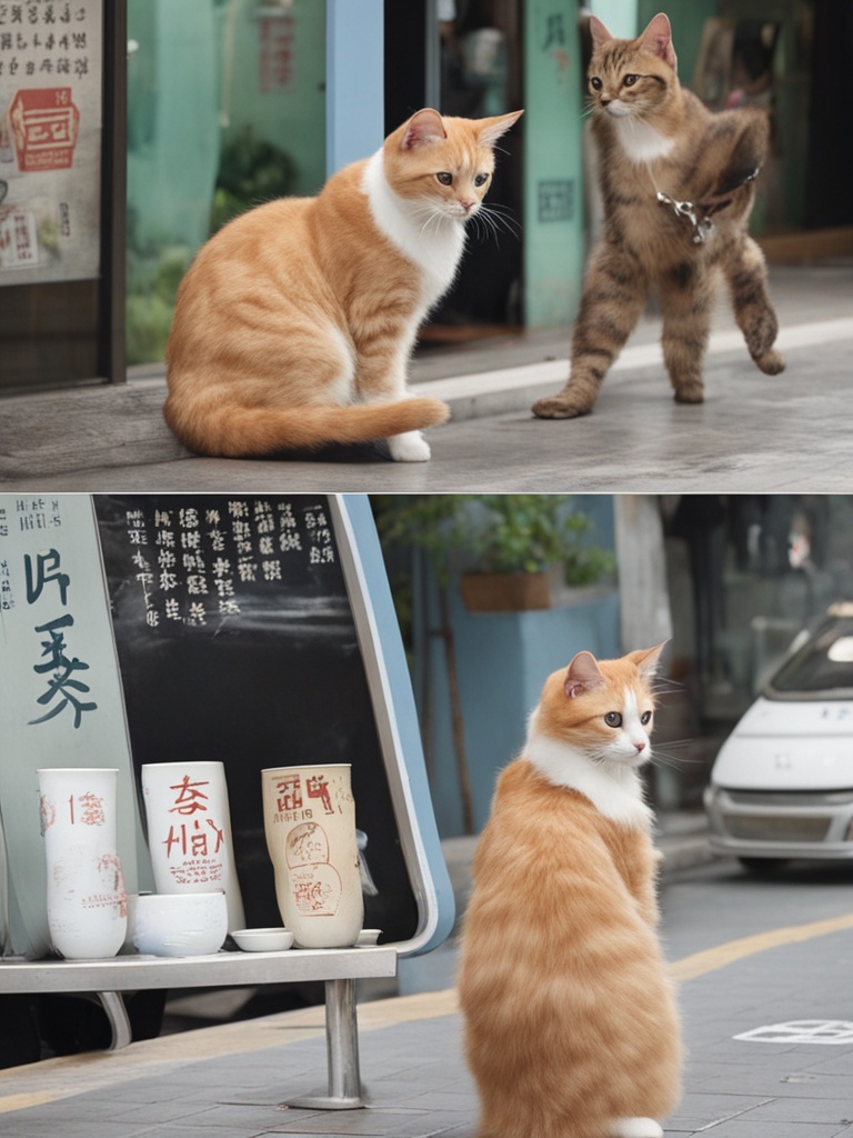 广东街头惊现猫版外卖小哥！咖啡店迎宾猫成新晋顶流，用尾巴扫清人类社交恐惧