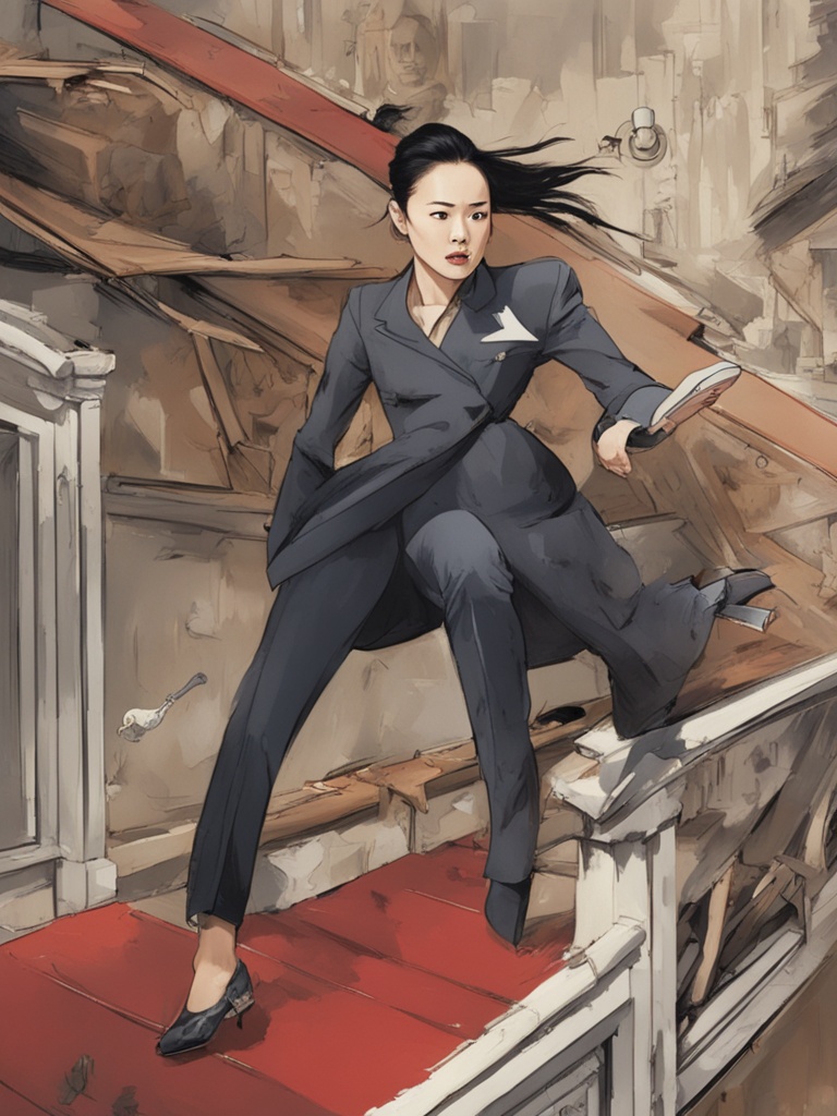娱乐圈惊险一刻，章子怡意外摔倒，经纪人幽默回应没问题的