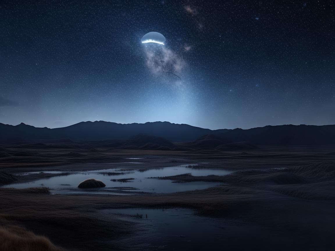 夜空奇谭新疆奇景，不明飞行物夜空惊现，是外星来客还是自然奇观？