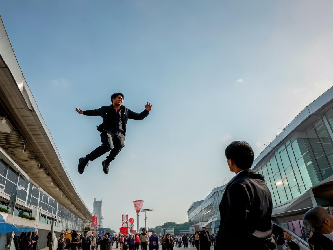 杭州南站惊现高空飞人，工作人员淡定回应，别慌，这只是日常操作！