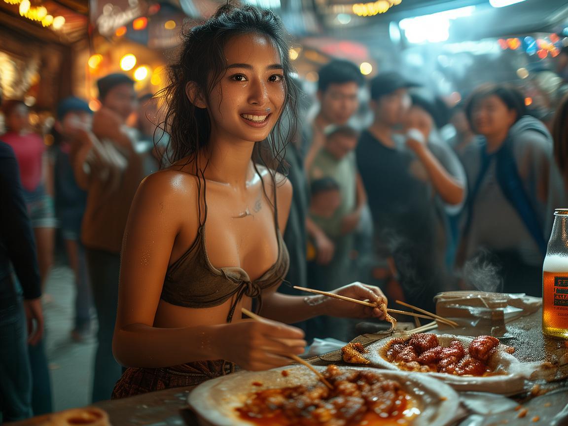 董洁回归大连夜市，素颜撸串，扎啤畅饮，网友直呼，这才是真正的素颜女神！