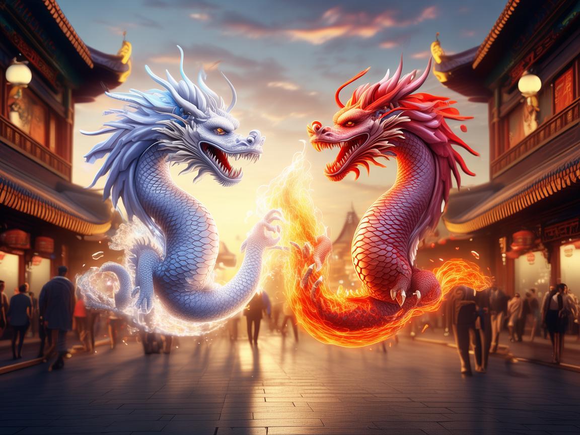 京城奇观，晚高峰的双龙戏珠—白龙赤龙共舞长安街