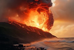 奇观预警！夏威夷火山喷发上演火龙卷奇景，自然界的狂野诗篇