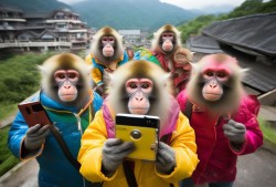 贵州猴界新风尚，猴子也来打卡上班，网友直呼卷出新高度！