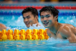 泳池新星闪耀，张展硕200米自由泳再夺金，潘展乐紧随其后斩获铜牌