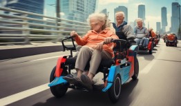 电动轮椅飙车高速，大爷大妈们的速度与激情