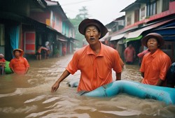 菲律宾水灾警戒升级，当地华人笑对风雨，共筑家园防线
