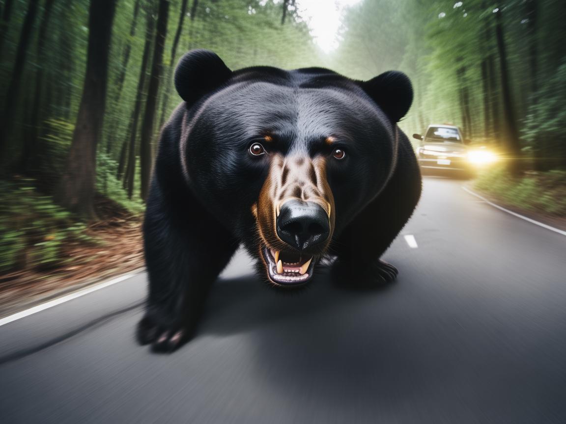 吉林熊出没,女子驾车不慎撞上黑熊,惊险一幕引热议 吉林熊出没,女子驾车不慎撞上黑熊,惊险一幕引热议